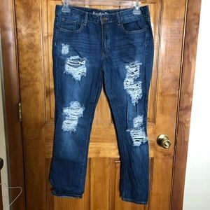 Machine Boyfriend Ripped Jeans